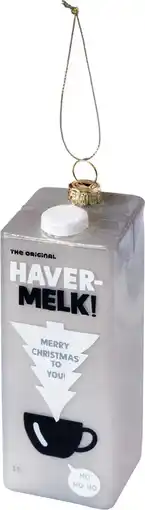 Intratuin Yup in de Boom kerst ornament Food & Drinks havermelk grijs 9,7 x 3,7 x 3,4 cm aanbieding