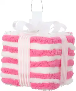 Intratuin Intratuin kerst ornament Jesta cadeau donkerroze 7 x 7 x 8 cm aanbieding