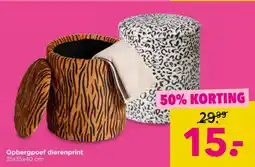 Xenos Opbergpoef Dierenprint aanbieding