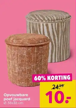 Xenos Opvouwbare Poef Jacquard aanbieding