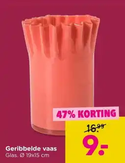 Xenos Geribbelde Vaas aanbieding