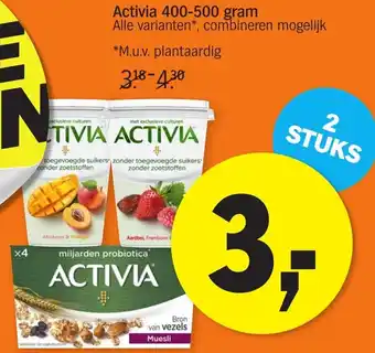 Albert Heijn Activia 400-500g aanbieding