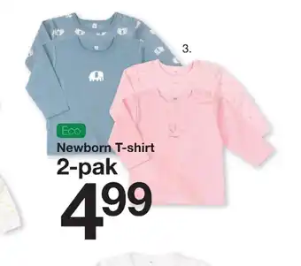 Zeeman Eco Newborn T-shirt Maat 50-68 100% Katoen 2-pak aanbieding