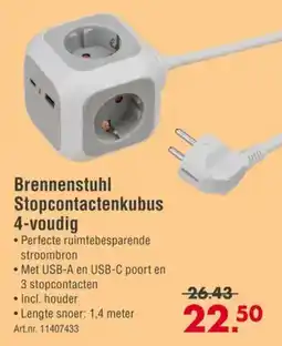 Enorm Brennenstuhl Stopcontactenkubus 4-voudig aanbieding