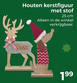 Trekpleister Houten Kerstfiguur met Stof aanbieding