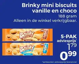 Trekpleister Brinky Mini Biscuits Vanille en Choco aanbieding