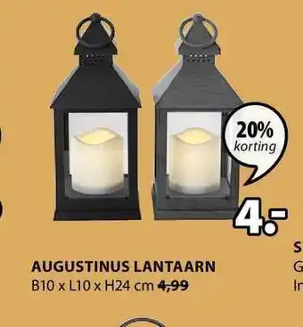 Jysk Augustinus lantaarn 20% Korting aanbieding