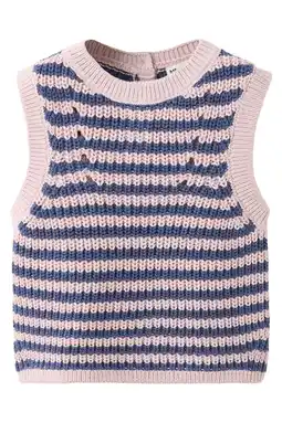 Wehkamp Mango Kids katoenen gestreepte spencer - roze/paars aanbieding