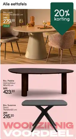 Leen Bakker Alle eettafels aanbieding