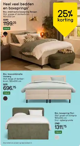 Leen Bakker Bijv. elektrische boxspring Bergen aanbieding