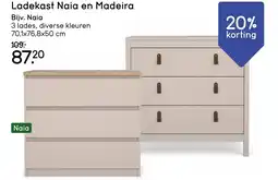 Leen Bakker Ladekast Naia en Madeira aanbieding