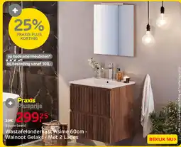 Praxis Wastafelonderkast Asime 60cm Walnoot Gelakt aanbieding