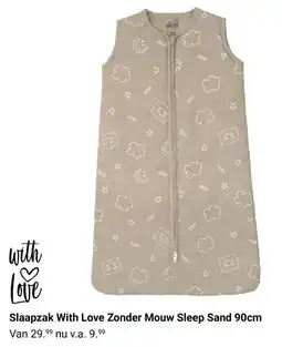 Van Asten BabySuperstore With Love Slaapzak Zonder Mouw Sleep Sand aanbieding