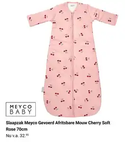 Van Asten BabySuperstore Slaapzak Meyco Gevoerd Afritsbare Mouw Cherry Soft Rose aanbieding