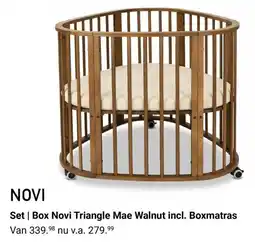 Van Asten BabySuperstore Box Novi Triangle Mae Walnut incl. Boxmatras aanbieding