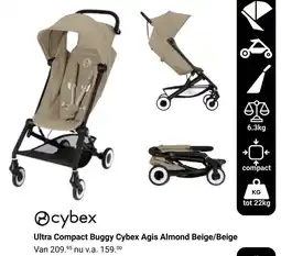 Van Asten BabySuperstore Ultra Compact Buggy Cybex Agis Almond Beige/Beige aanbieding