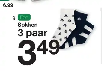 Zeeman Sokken Maat 23-38 Katoen / polyester / elastaan 3 paar aanbieding