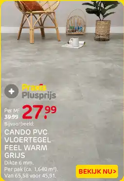 Praxis Cando PVC vloertegel feel warm grijs aanbieding