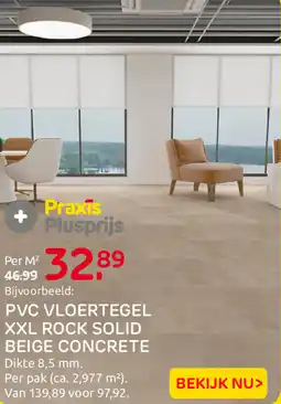 Praxis PVC vloertegel xxl rock solid beige concrete aanbieding