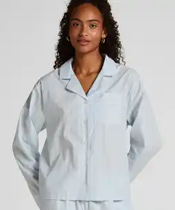 Hunkemoller Hunkemöller Geweven katoenen jasje met streep Blauw aanbieding