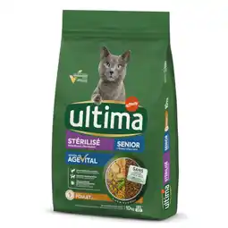 Zooplus 9 kg + 1 kg gratis! Ultima droogvoer voor katten 10 kg - Sterilized Senior Kip aanbieding