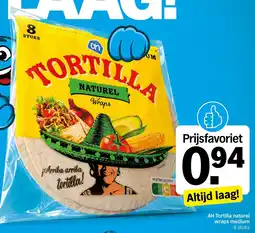 Allerhande AH Tortilla naturel wraps medium aanbieding