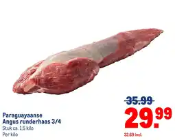 Makro Paraguayaanse Angus runderhaas 3/4 aanbieding