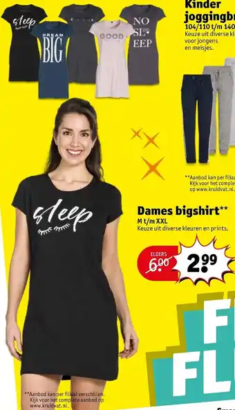Kruidvat Dames bigshirt aanbieding