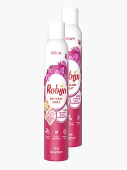 Flink Robijn Dry wash spray pink sensation 200ml 2x aanbieding