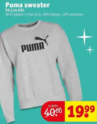 Kruidvat Puma sweater aanbieding