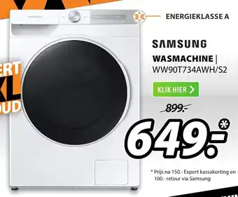 Expert SAMSUNG Wasmachine | WW90T734AWH/S2 aanbieding