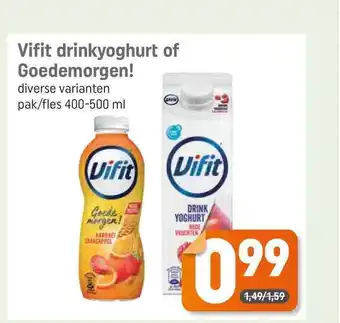 Dagwinkel Vifit drinkyoghurt of goedemorgen! aanbieding