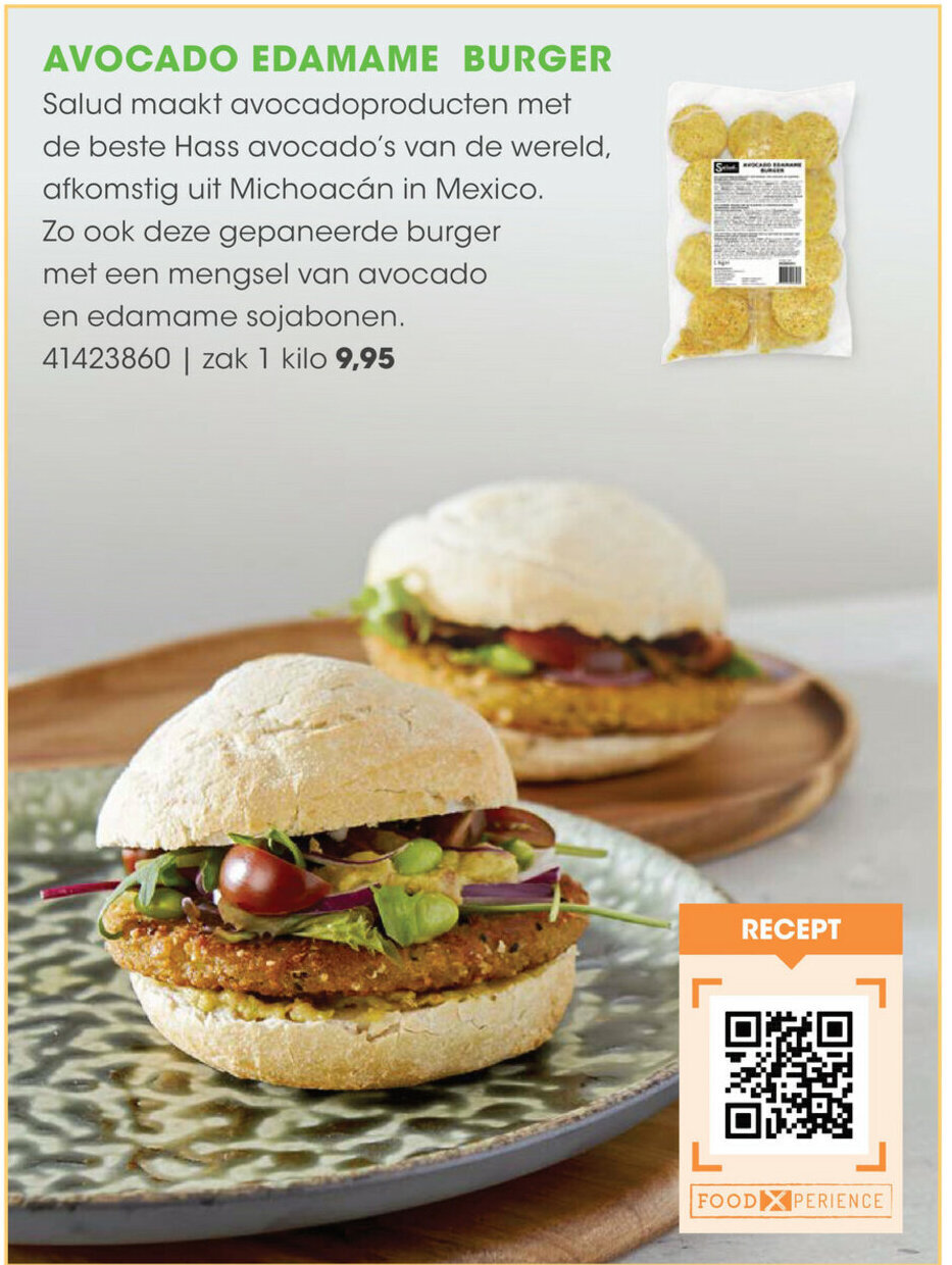 Avocado edamame burger 1 kilo aanbieding bij HANOS