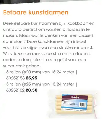 HANOS Eetbare kunstdarmen 5 rollen (20 mm) van 15.24 meter aanbieding