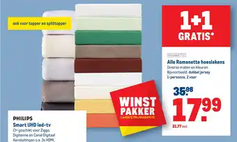 Makro Alle romanette hoeslakens aanbieding