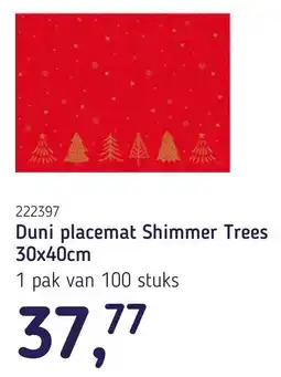 Van Hoeckel Duni placemat Shimmer Trees aanbieding