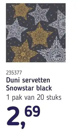 Van Hoeckel Duni servetten Snowstar black aanbieding