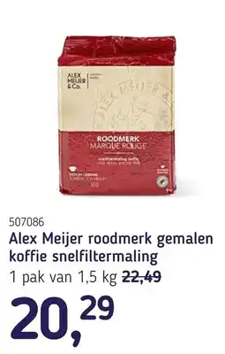 Van Hoeckel Alex Meijer roodmerk gemalen koffie snelfiltermaling aanbieding