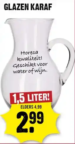 Dirck 3 GLAZEN KARAF aanbieding