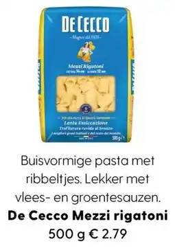 Allerhande De Cecco Mezzi Rigatoni aanbieding