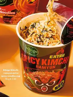 Allerhande Bibigo Kimchi Ramyun Extra Spicy Noodles Cup aanbieding