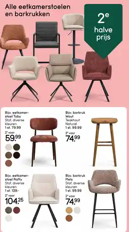 Leen Bakker Bekijk Alle eetkamerstoelen en barkrukken 2e halve prijs aanbieding
