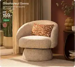 Leen Bakker Bekijk Draaifauteuil Donna van 199,- voor 159,- aanbieding