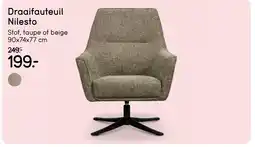 Leen Bakker Bekijk Draaifauteuil Nilesto van 249,- voor 199,- aanbieding