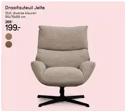 Leen Bakker Bekijk Draaifauteuil Jelte van 269,- voor 199,- aanbieding