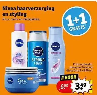 Kruidvat Nivea haarverzorging en styling 1+1 Gratis aanbieding