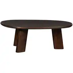 Wehkamp WOOOD Roundly Salontafel - Mangohout - Walnoot - 40x110x60 aanbieding