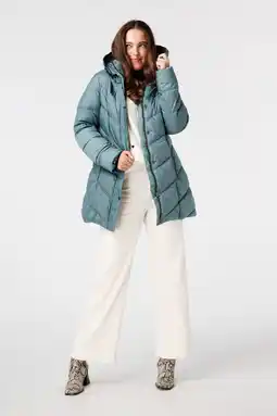 Wehkamp MS Mode gewatteerde jas blauw aanbieding