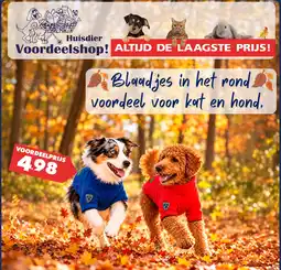 Huisdier Voordeelshop Blaadjes in het rond voordeel voor kat en hond. aanbieding