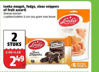 Poiesz Lonka nougat, fudge, sinas snippers of fruit assorti aanbieding